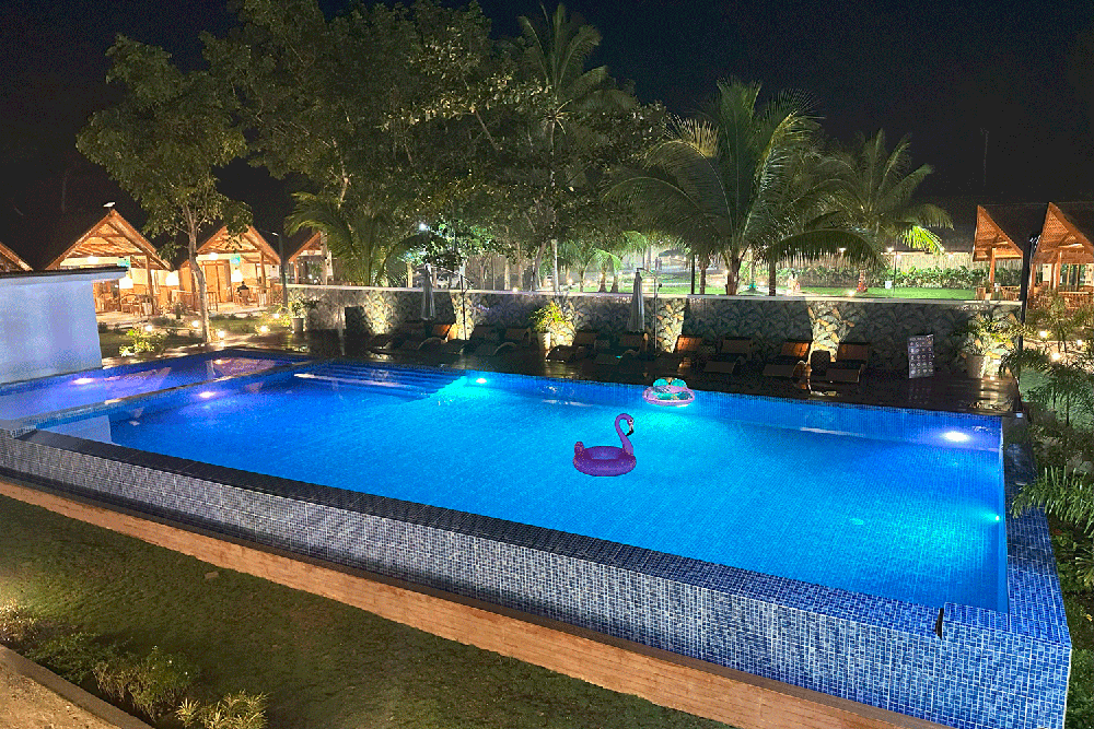 Pool detail with deck